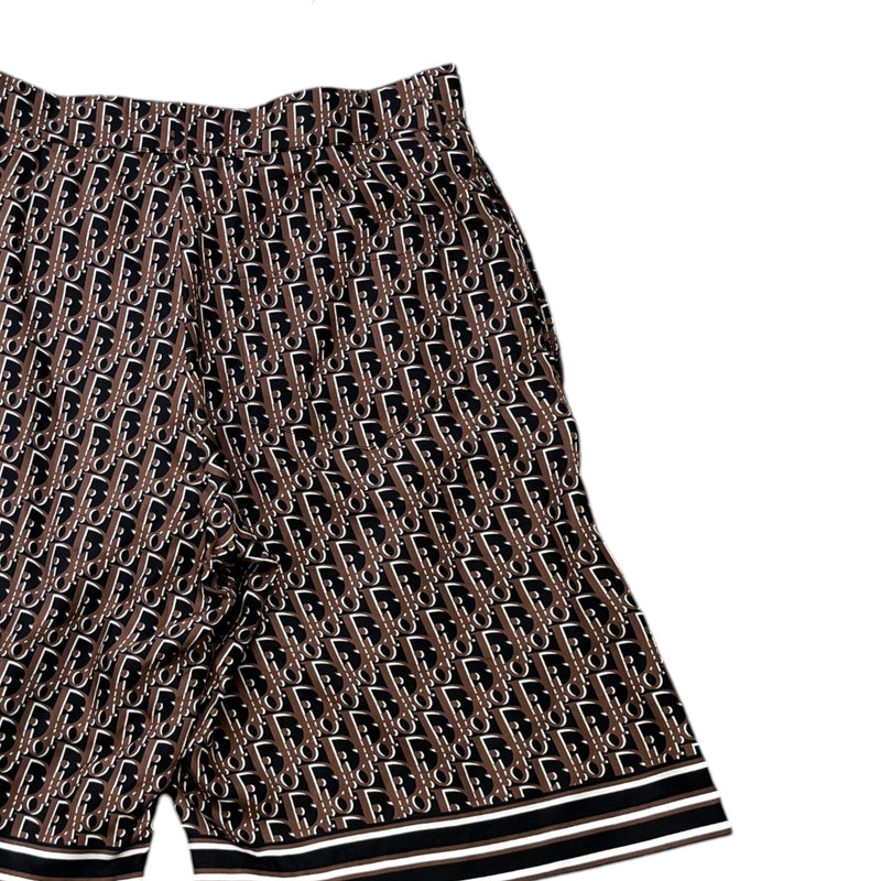 Men's Oblique Silk Shorts Brown Size IT 44 / UK 28