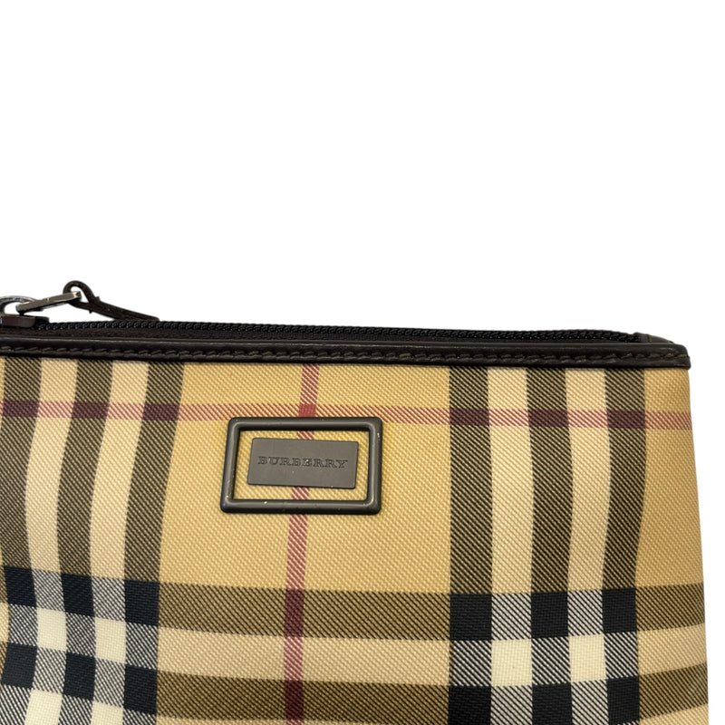 Women's Checkered Toiletry Bag Beige