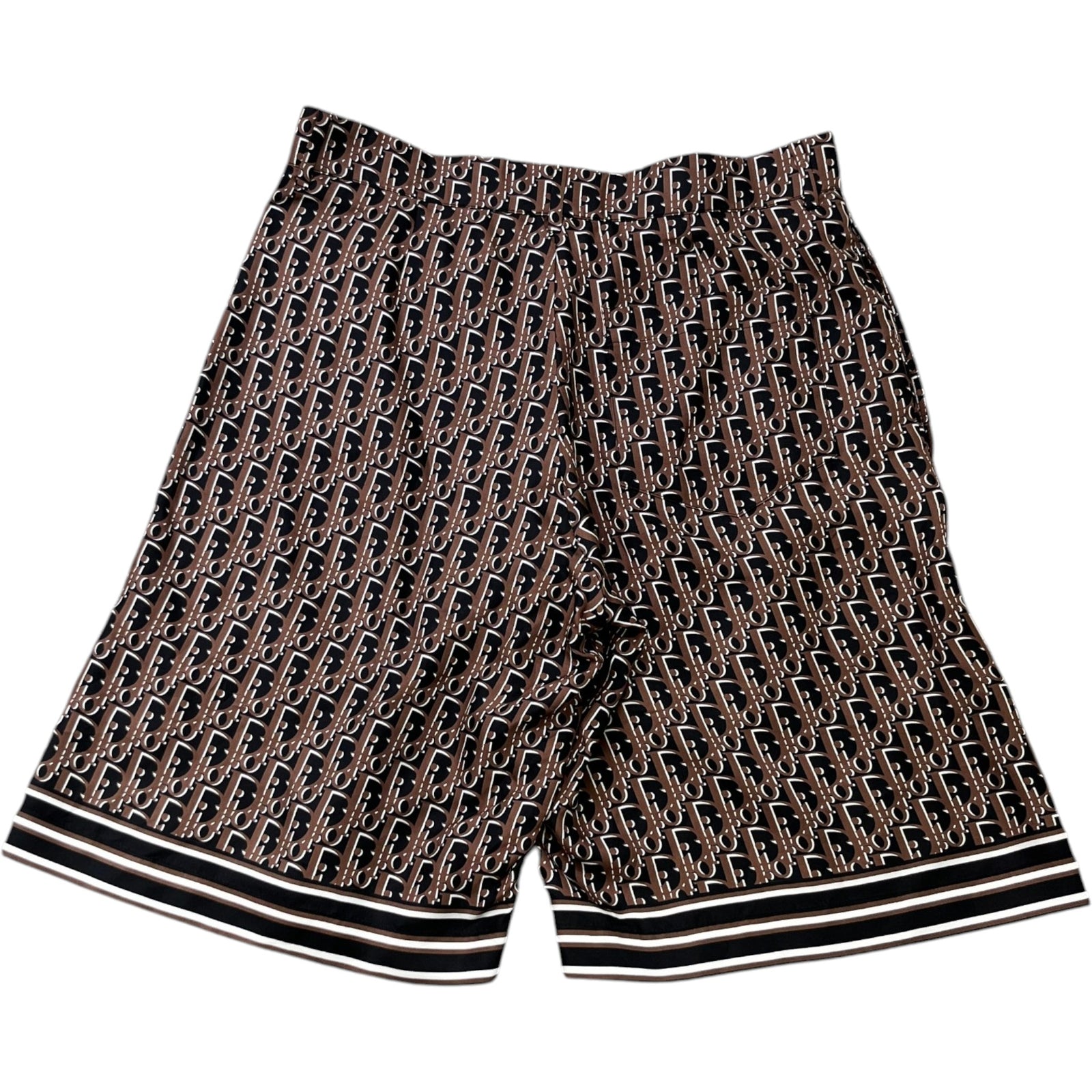 Men's Oblique Silk Shorts Brown Size IT 44 / UK 28 - Photo 2