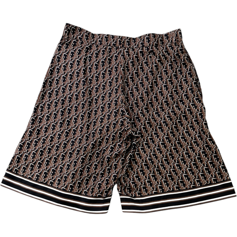 Men's Oblique Silk Shorts Brown Size IT 44 / UK 28