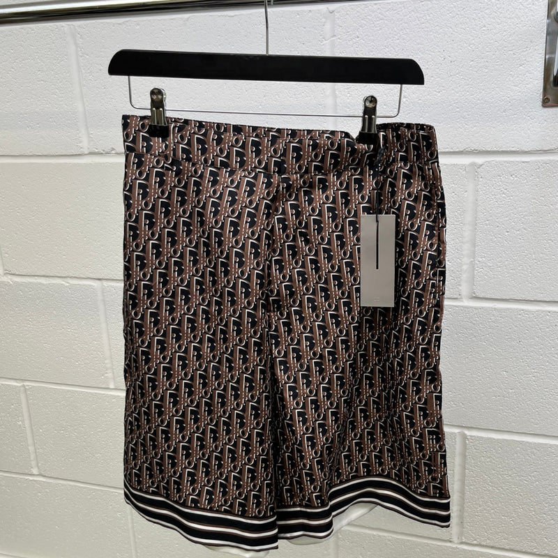 Men's Oblique Silk Shorts Brown Size IT 44 / UK 28