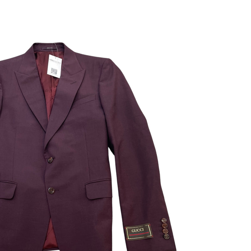Men's Logo Patch Jacket Burgundy Size M