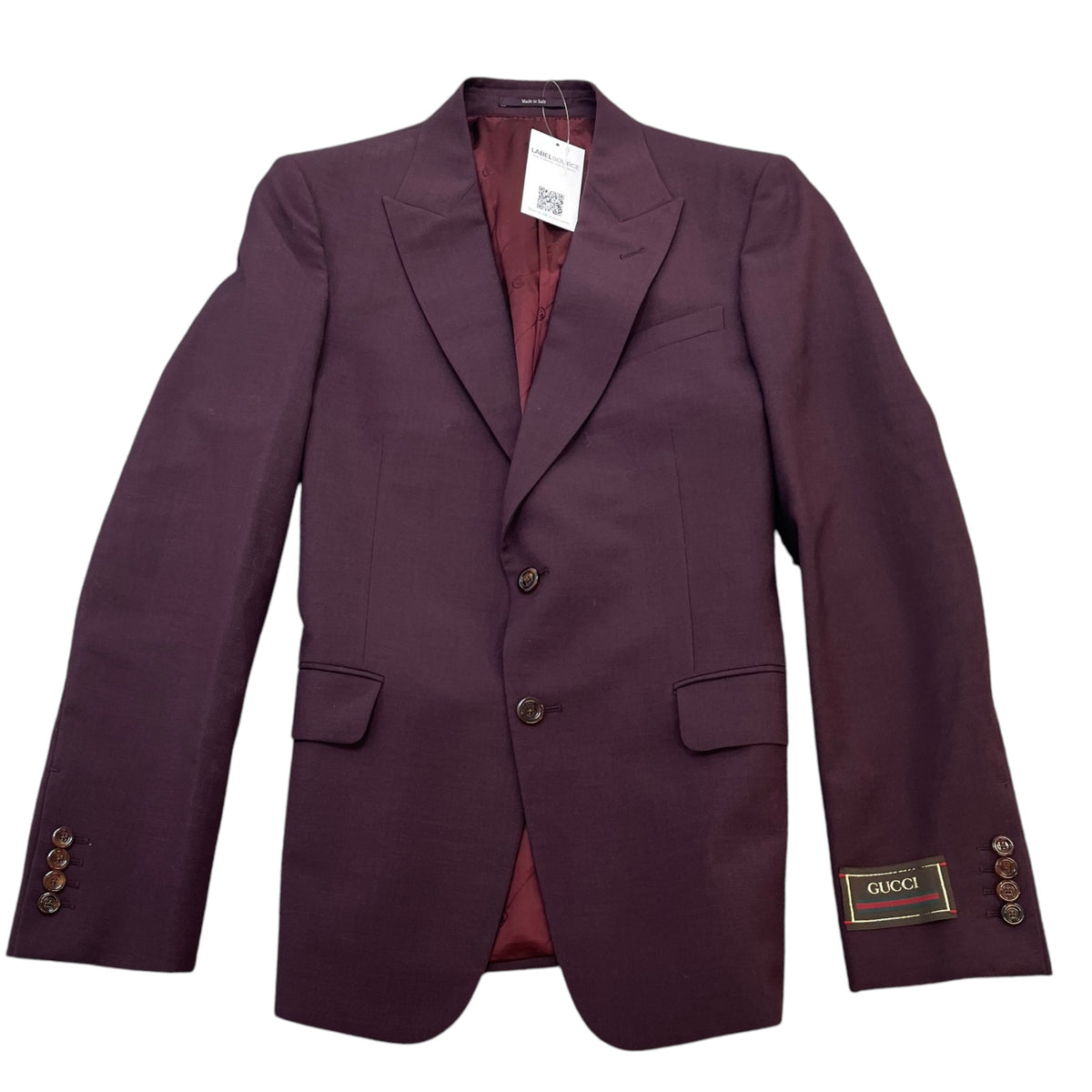 Men's Logo Patch Jacket Burgundy Size M - Photo 1
