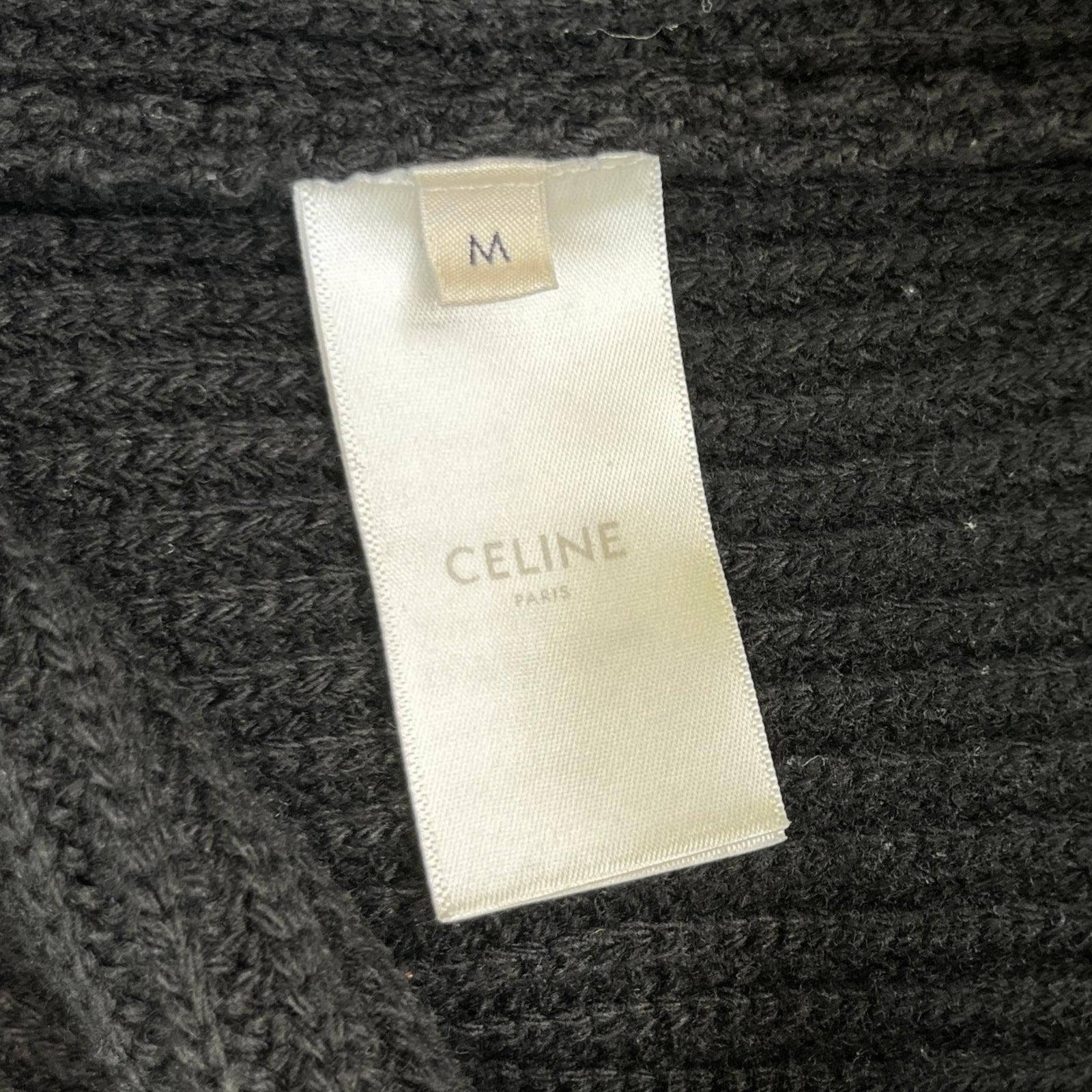 Men's Ribbed Wool Logo Jumper Black Size M - Photo 6