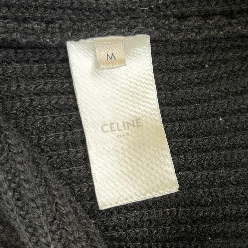 Men's Ribbed Wool Logo Jumper Black Size M
