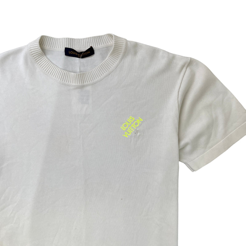 Men's Embroidered Logo T-Shirt White Size L