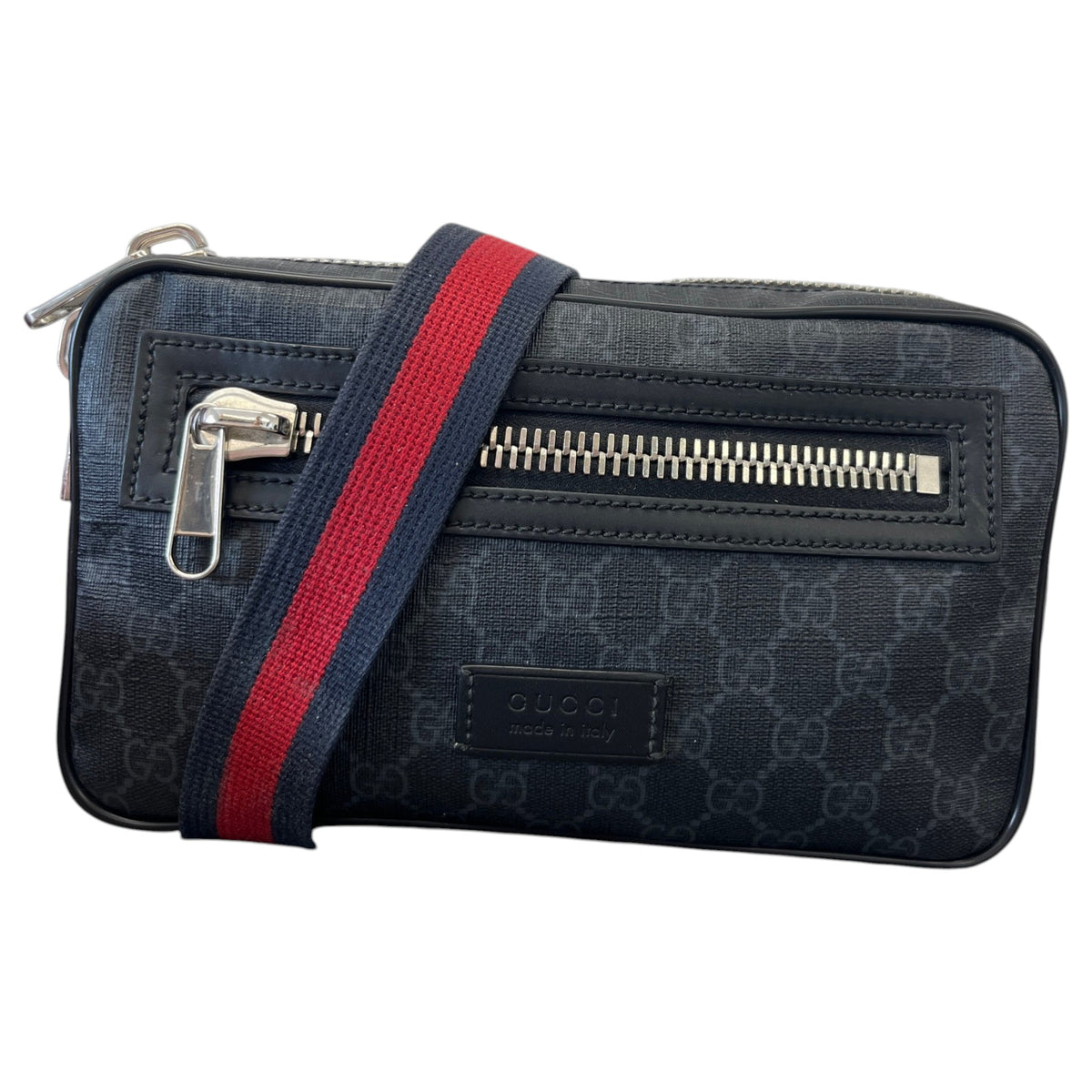 Men's GG Supreme Belt Bag Charcoal - Photo 1