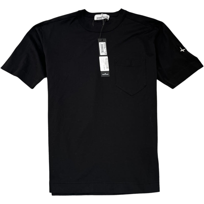 Men's Compass Logo Patch T-Shirt Black Size S