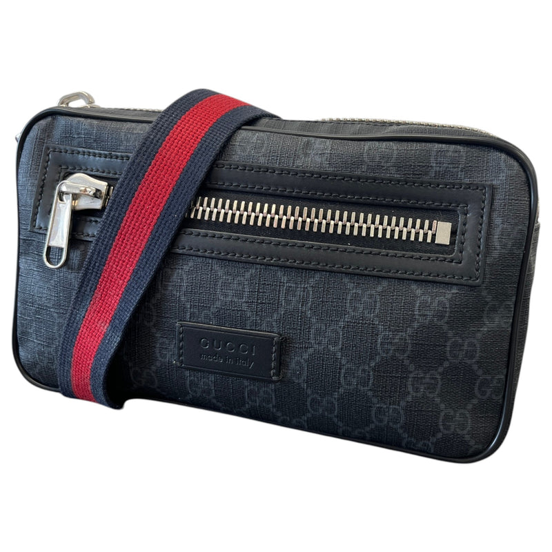 Men's GG Supreme Belt Bag Charcoal