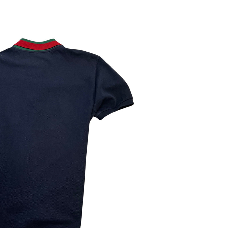 Men's Web Collar T-Shirt Navy Size M