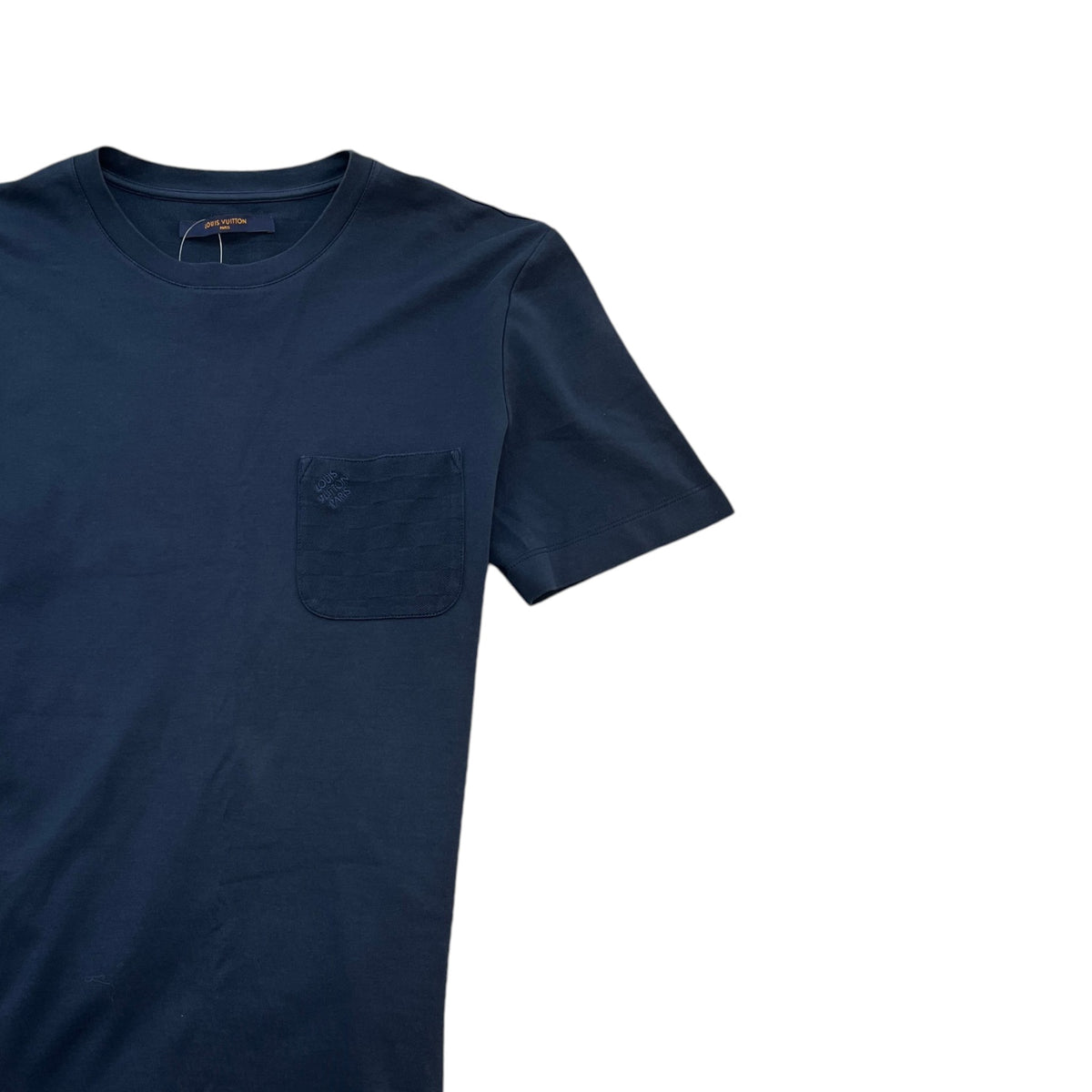 Men's Damier Pocket T-Shirt Navy Size S - Photo 3