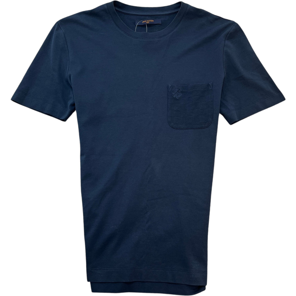 Men's Damier Pocket T-Shirt Navy Size S - Photo 1