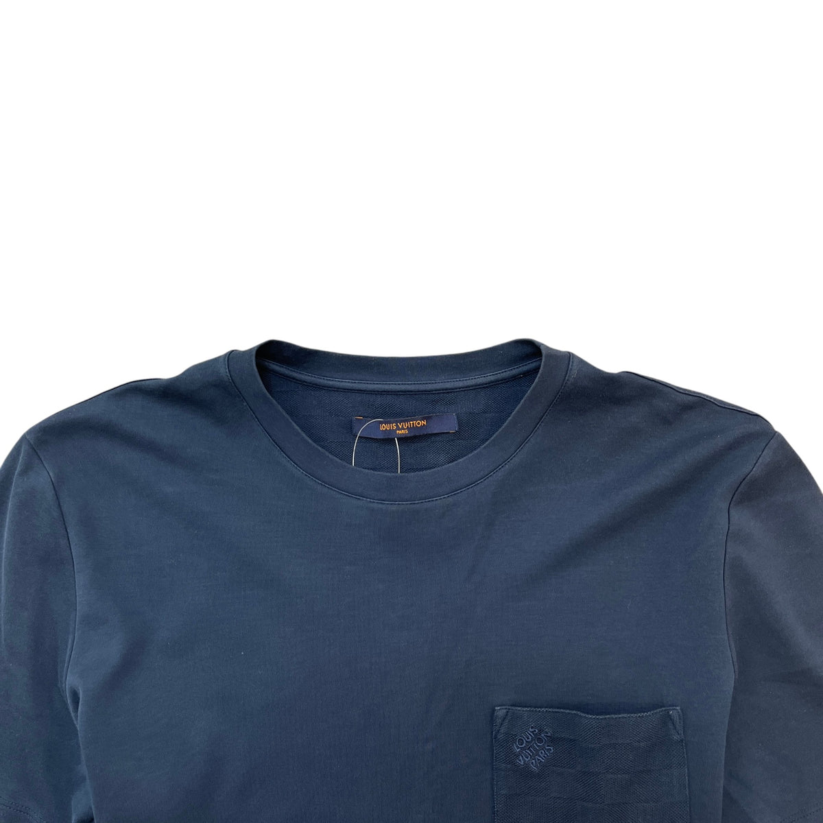 Men's Damier Pocket T-Shirt Navy Size S - Photo 5