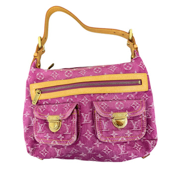 Women's Monogram Denim Baggy Pm Handbag Pink