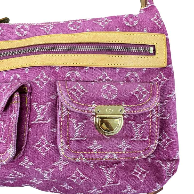 Women's Monogram Denim Baggy Pm Handbag Pink