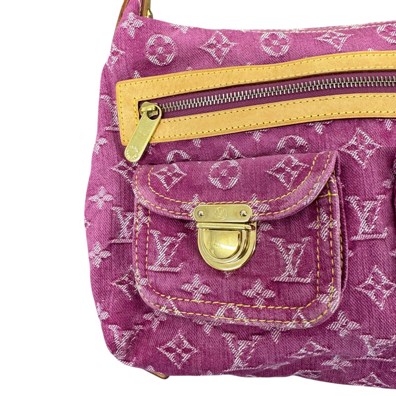 Women's Monogram Denim Baggy Pm Handbag Pink