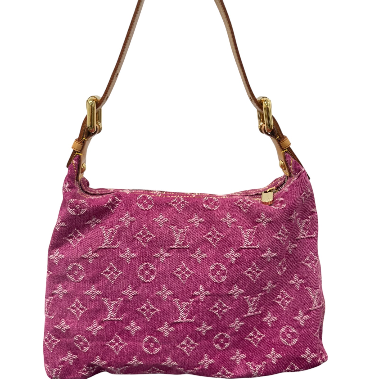 Women's Monogram Denim Baggy Pm Handbag Pink - Photo 3