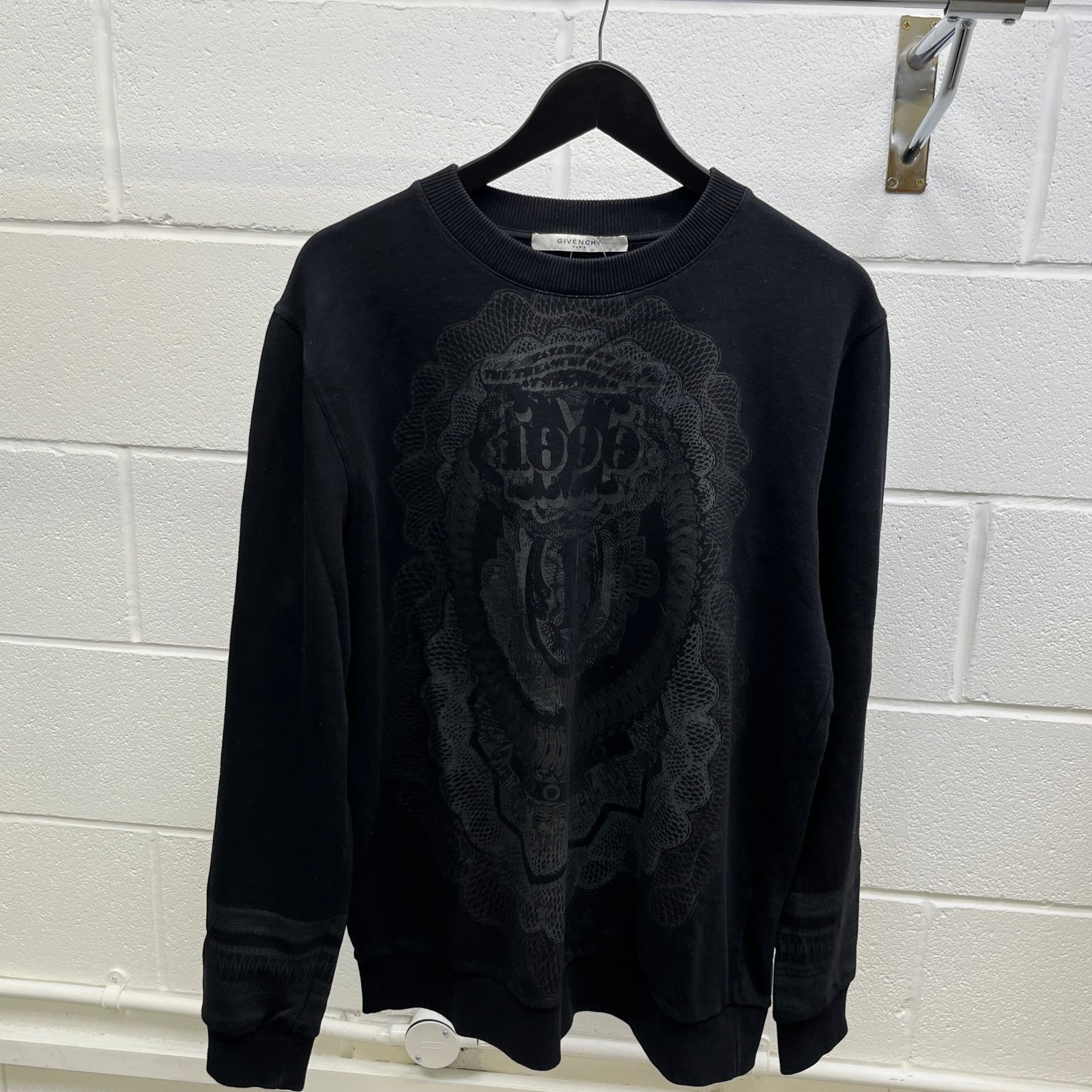 Men's Riccardo Tisci Ss 2017 1000 Bill Dormio Sweatshirt Black Size M - Photo 8