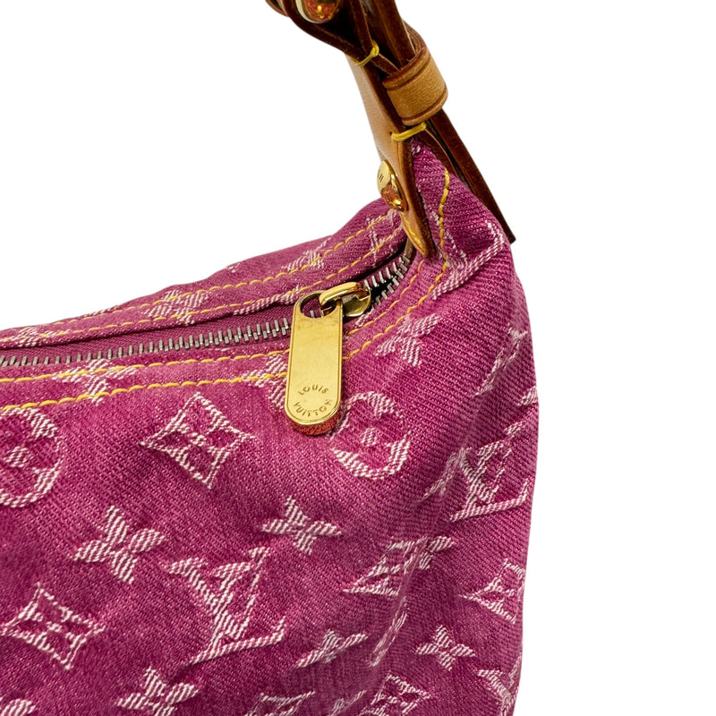 Women's Monogram Denim Baggy Pm Handbag Pink