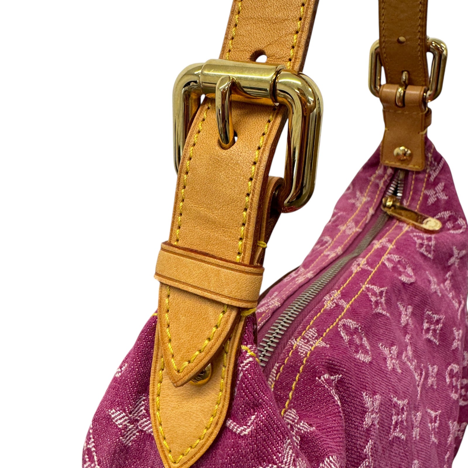Women's Monogram Denim Baggy Pm Handbag Pink - Photo 6