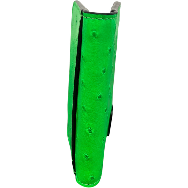 Men's Ostrich Pocket Organizer Wallet Green
