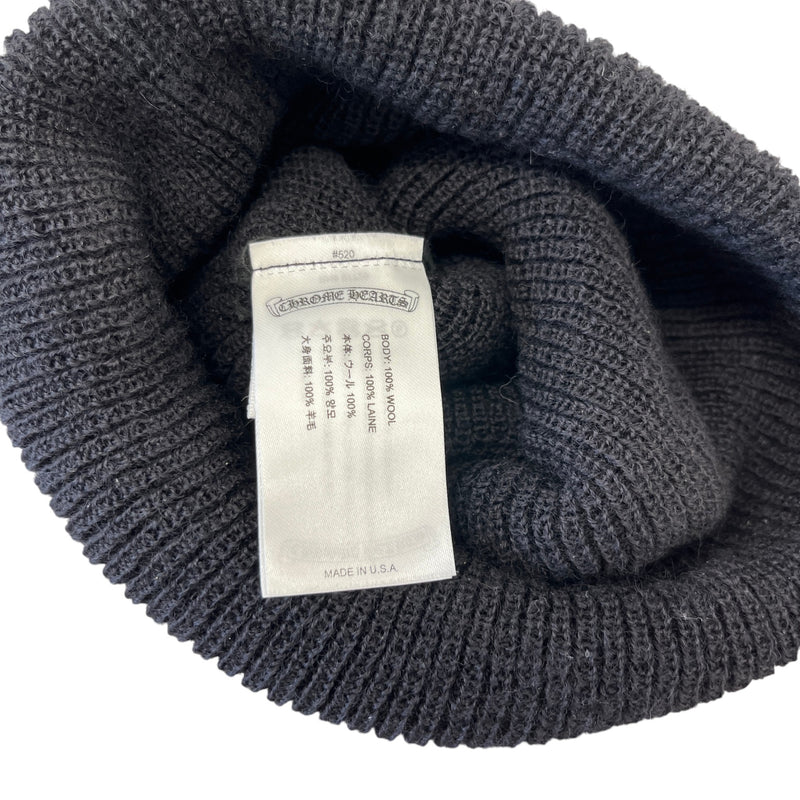Men's Embroidered Logo Knit Beanie Black