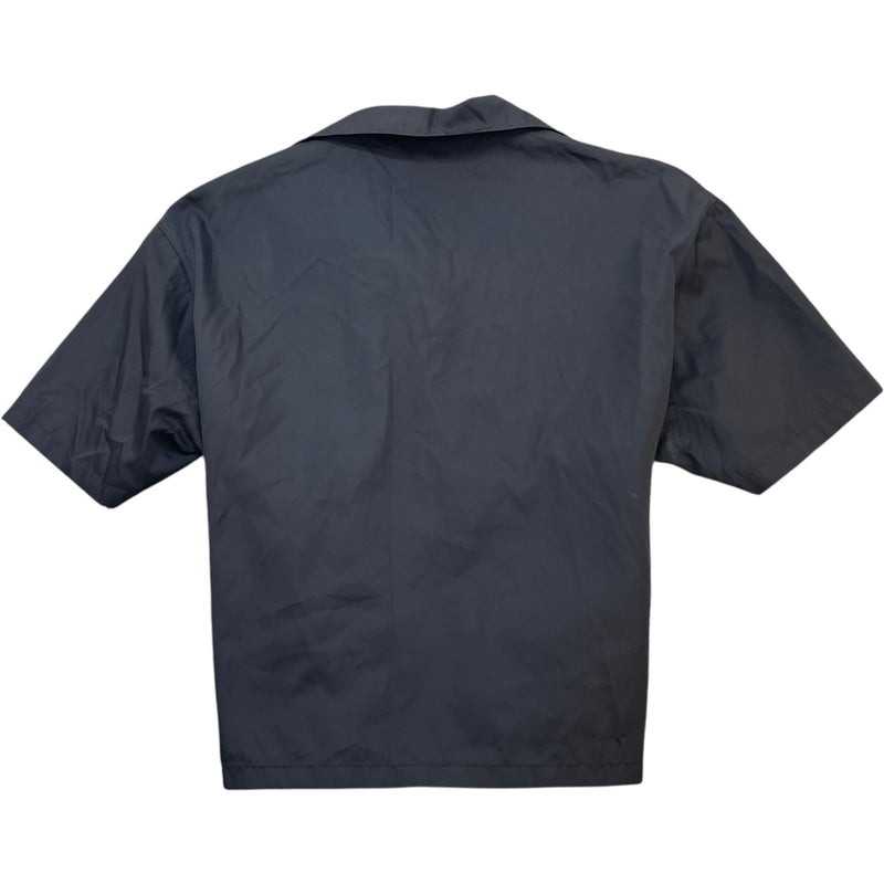 Men's Re-Nylon Plaque Logo Shirt Black Size L