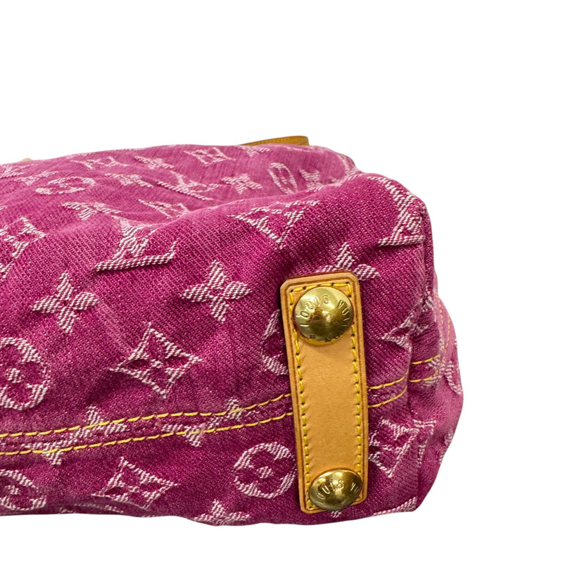 Women's Monogram Denim Baggy Pm Handbag Pink