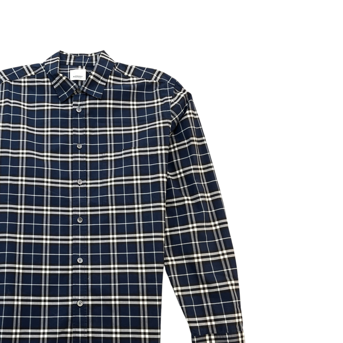 Men's Check Button Up Shirt Navy Size XL - Photo 3