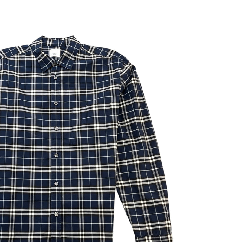 Men's Check Button Up Shirt Navy Size XL