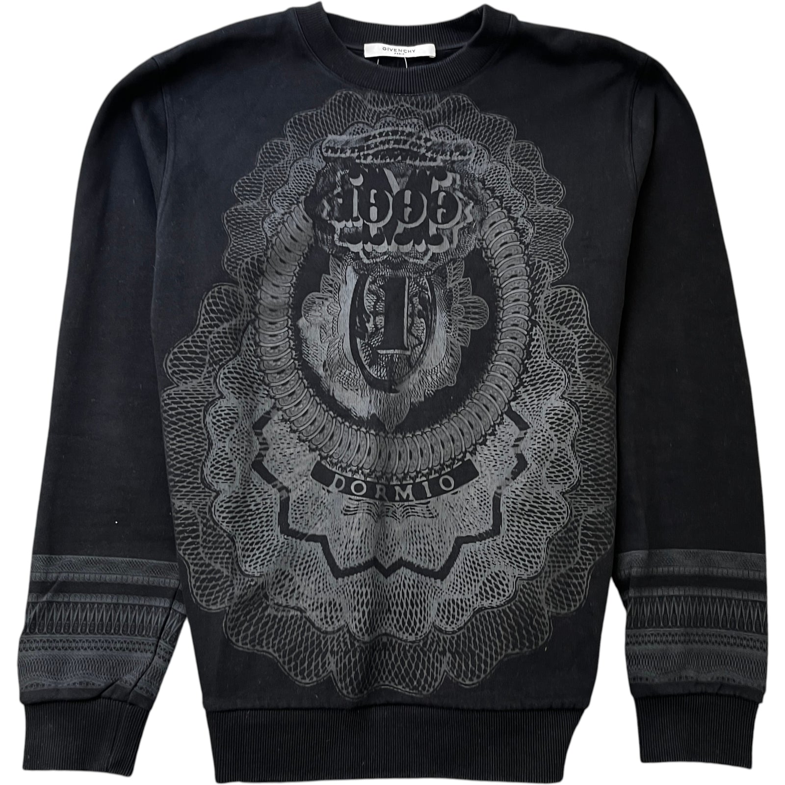 Men's Riccardo Tisci Ss 2017 1000 Bill Dormio Sweatshirt Black Size M - Photo 1