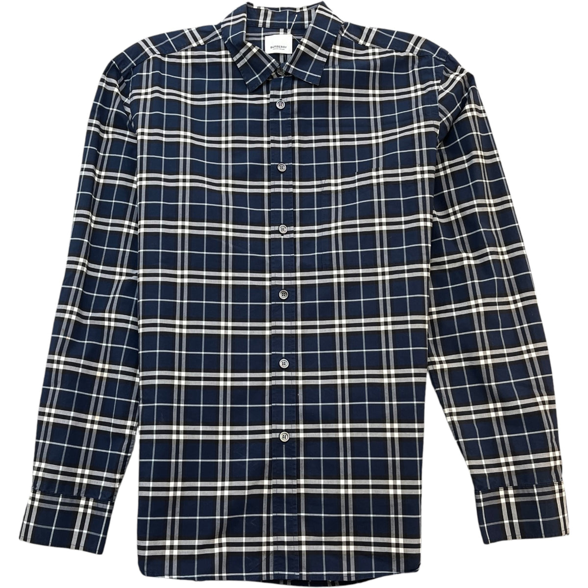 Men's Check Button Up Shirt Navy Size XL - Photo 1