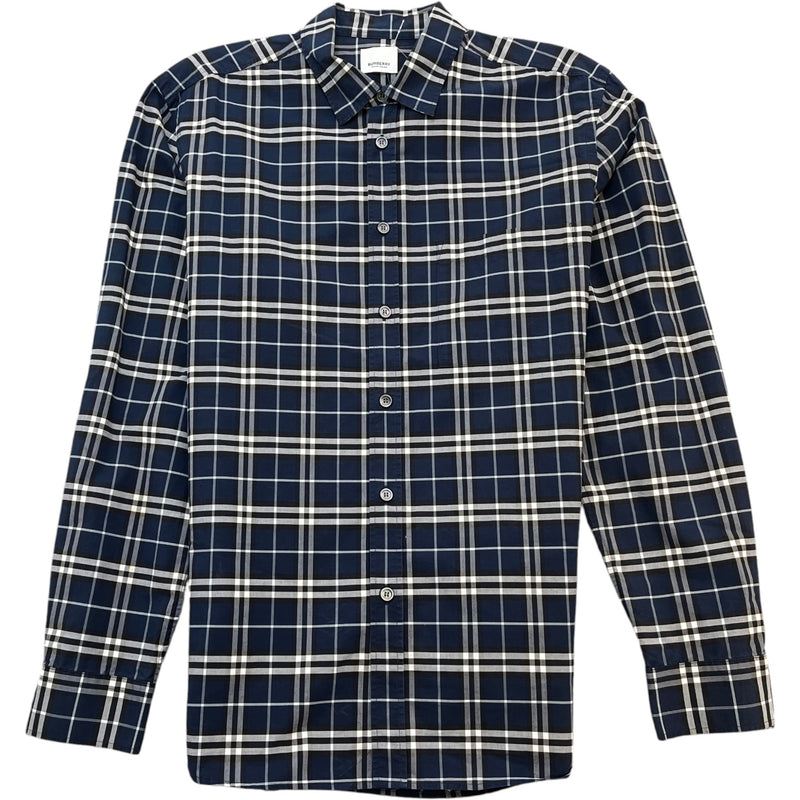 Men's Check Button Up Shirt Navy Size XL