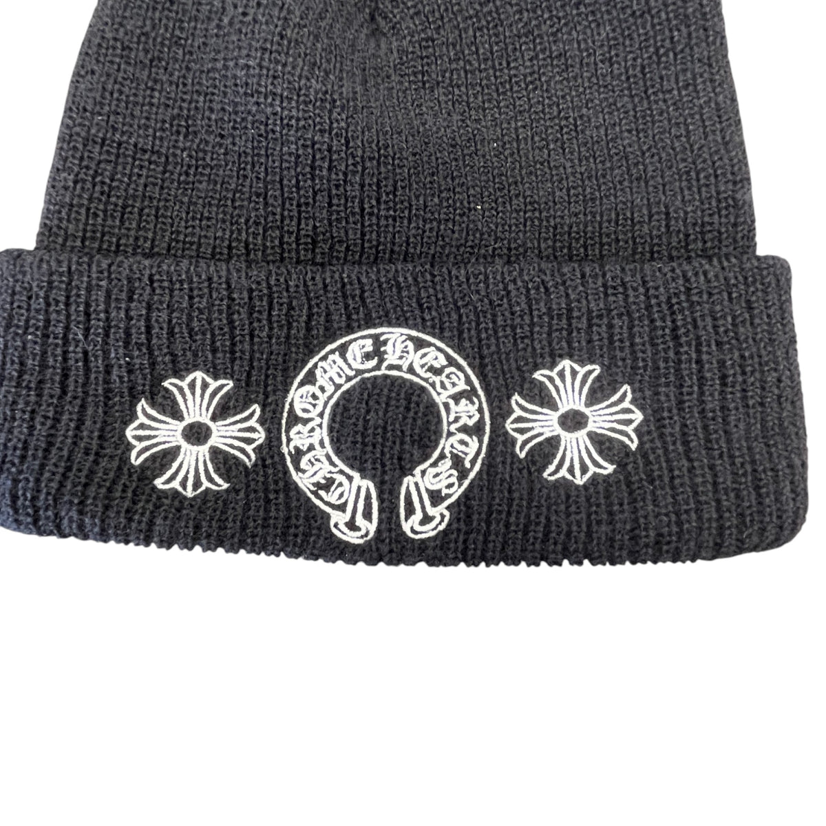 Men's Embroidered Logo Knit Beanie Black - Photo 5