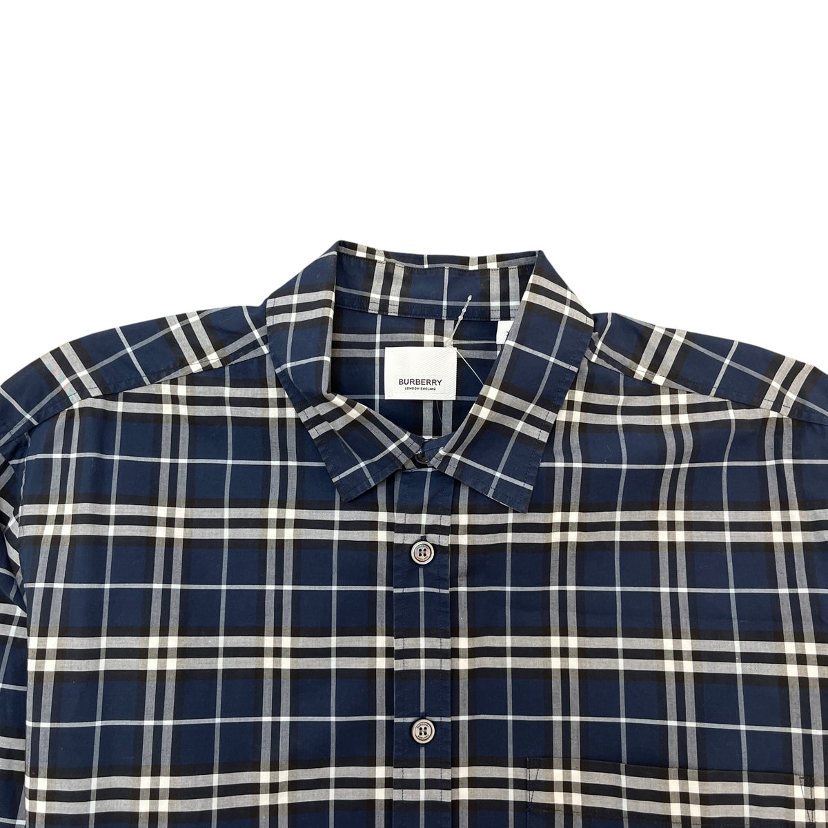 Men's Check Button Up Shirt Navy Size XL - Photo 5
