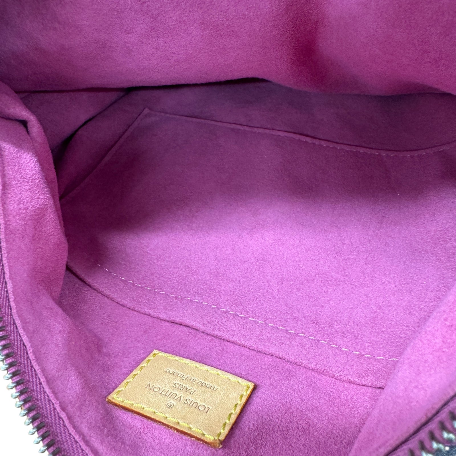 Women's Monogram Denim Baggy Pm Handbag Pink - Photo 14