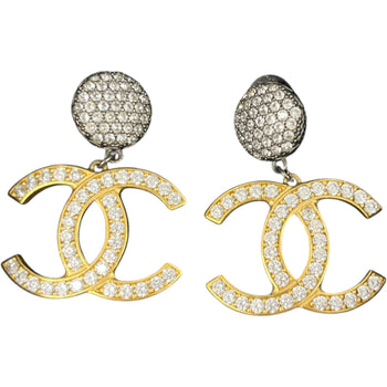 Women's Crystal Cc Drop Earrings Gold