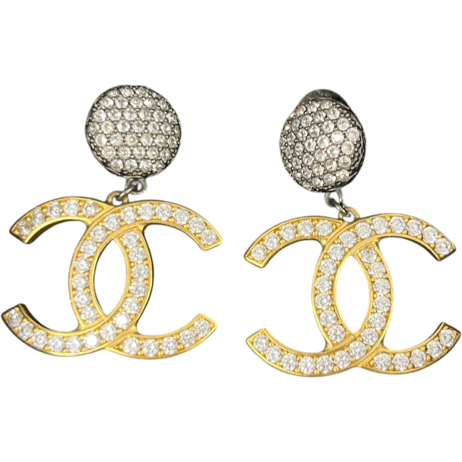 Women's Crystal Cc Drop Earrings Gold - Photo 1