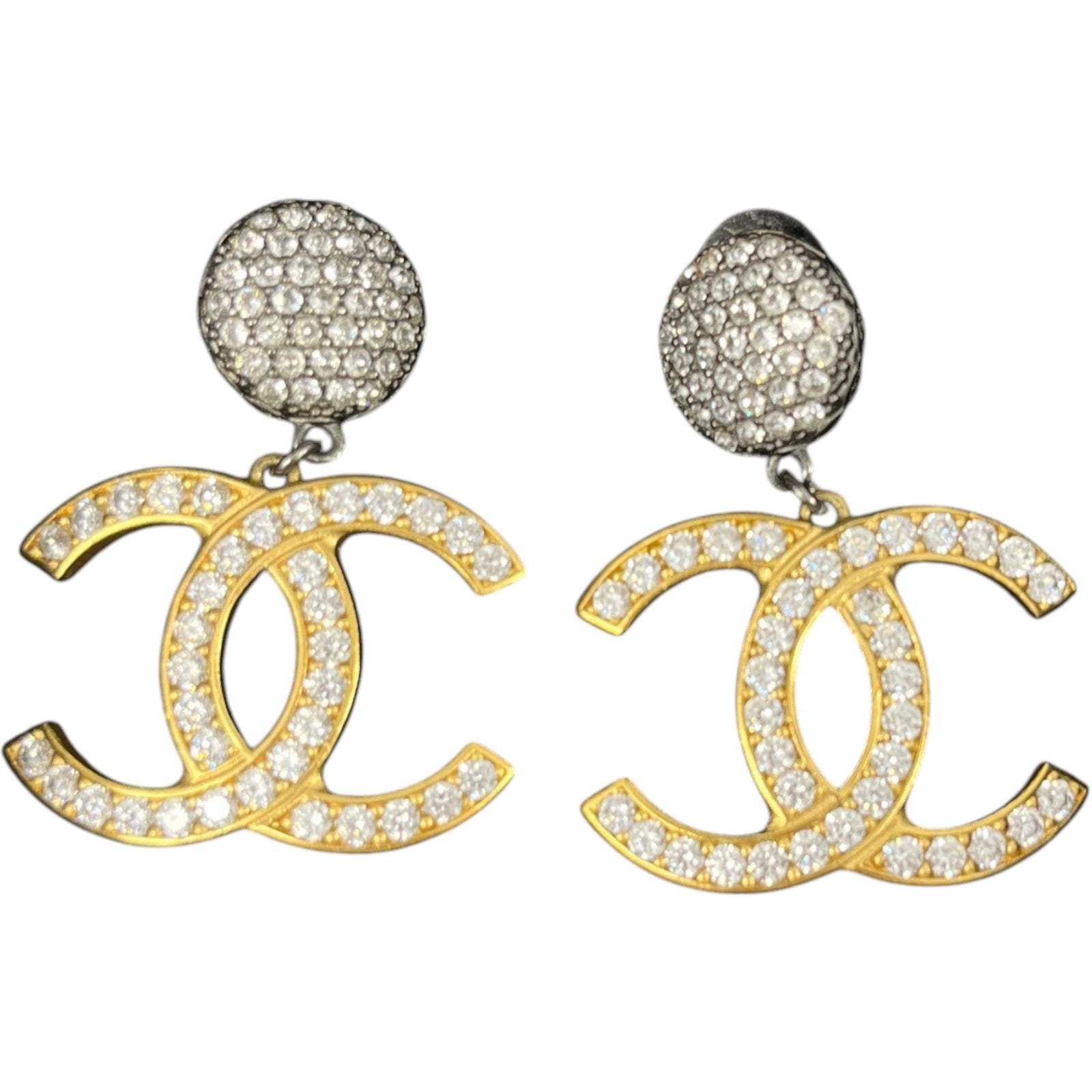 Women's Crystal Cc Drop Earrings Gold - Photo 3