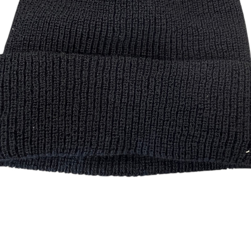 Men's Embroidered Logo Knit Beanie Black