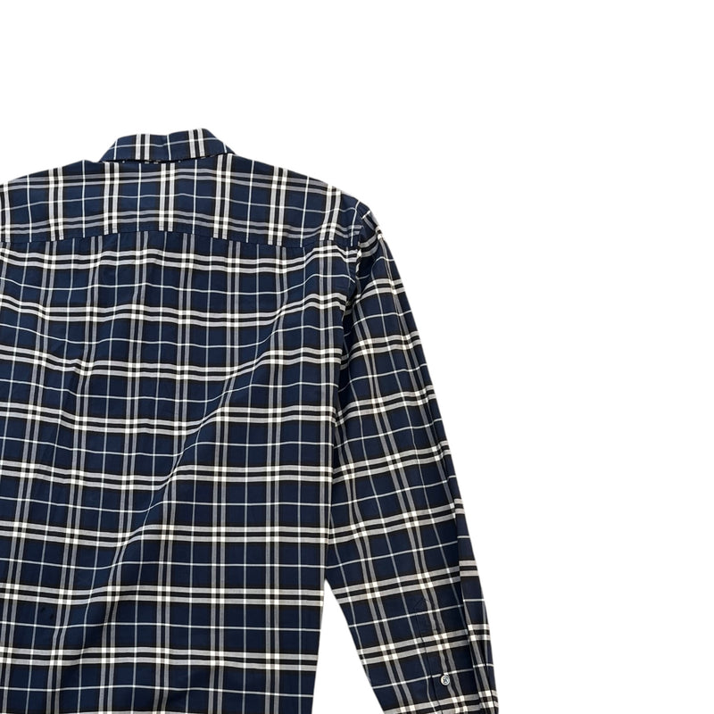 Men's Check Button Up Shirt Navy Size XL