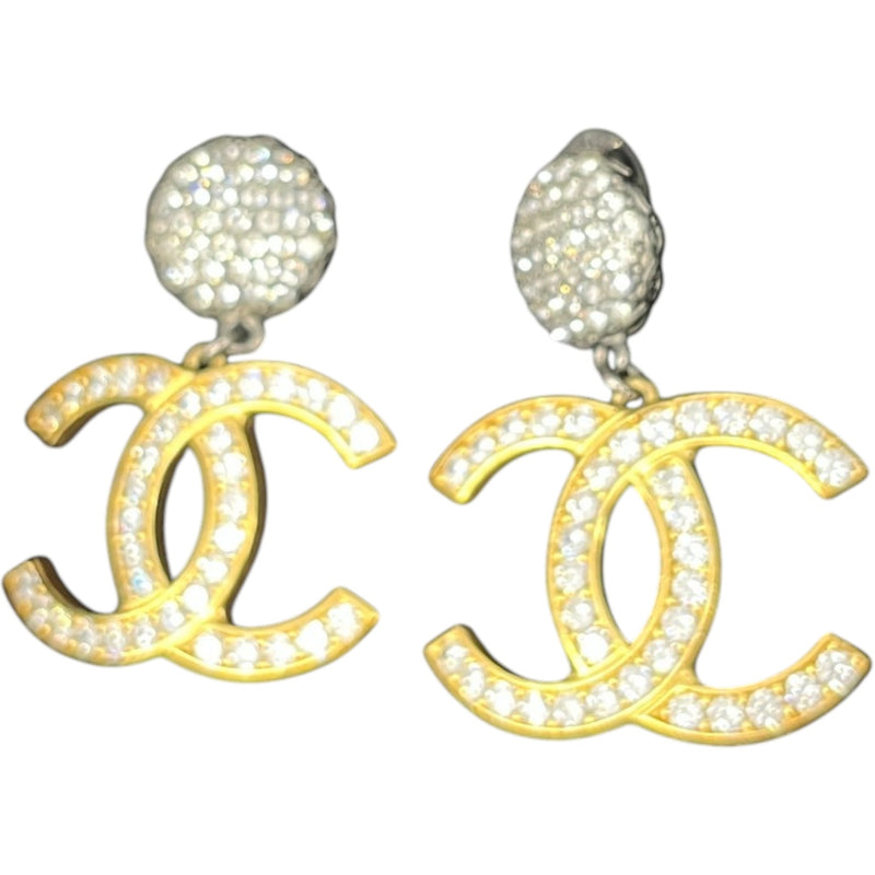 Women's Crystal Cc Drop Earrings Gold