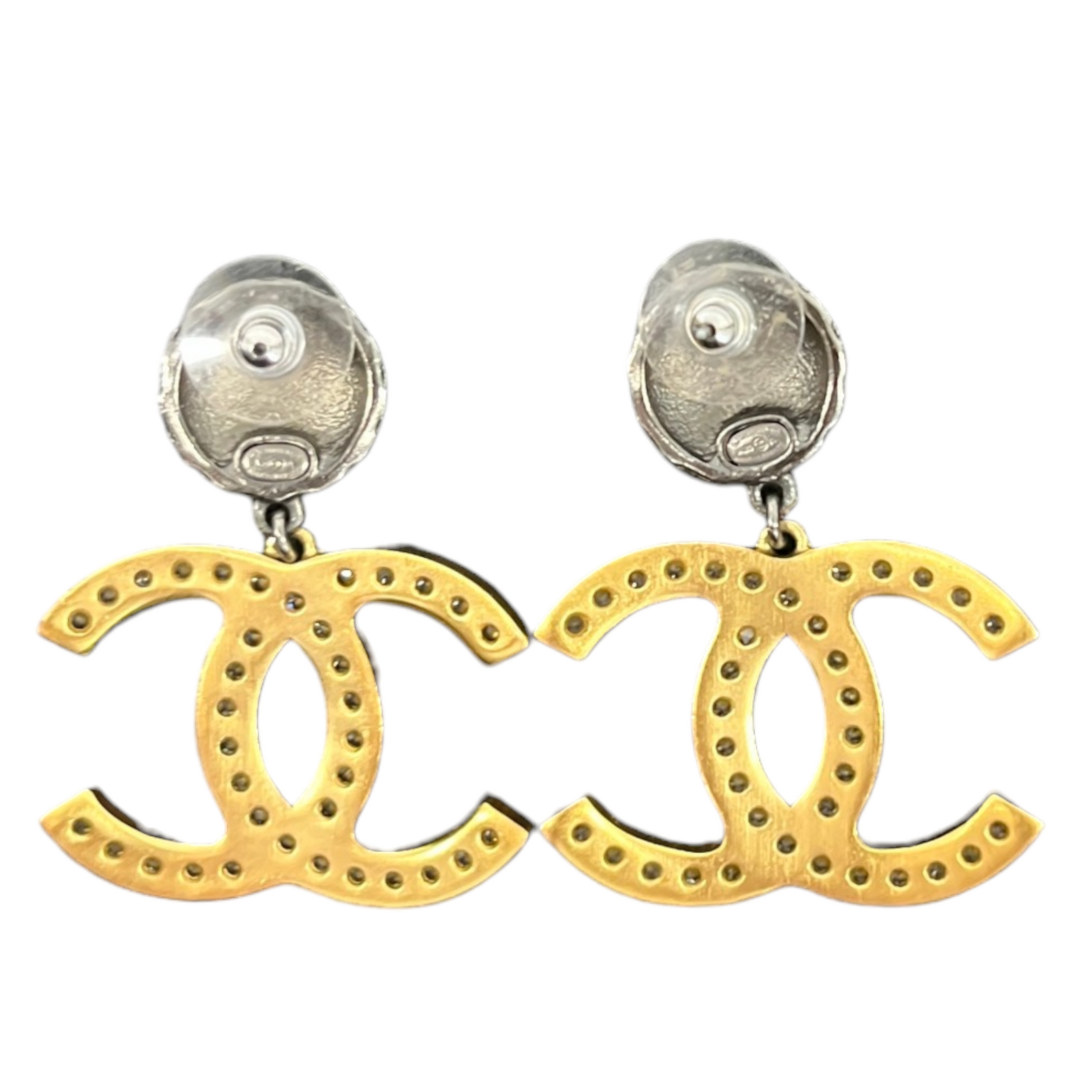 Women's Crystal Cc Drop Earrings Gold - Photo 2