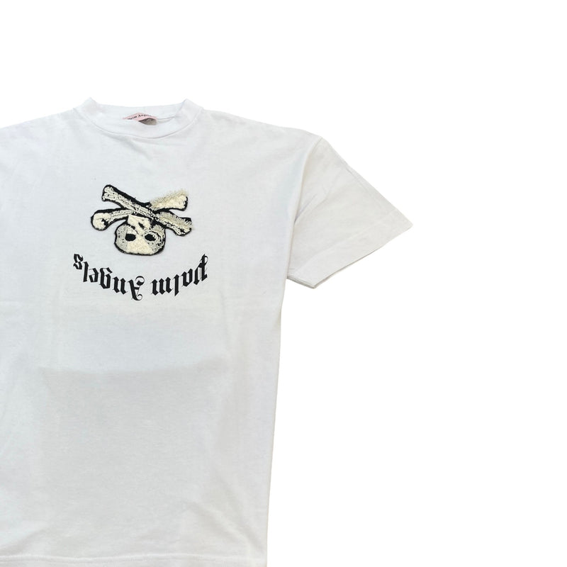 Men's Skull Patch T-Shirt White Size S