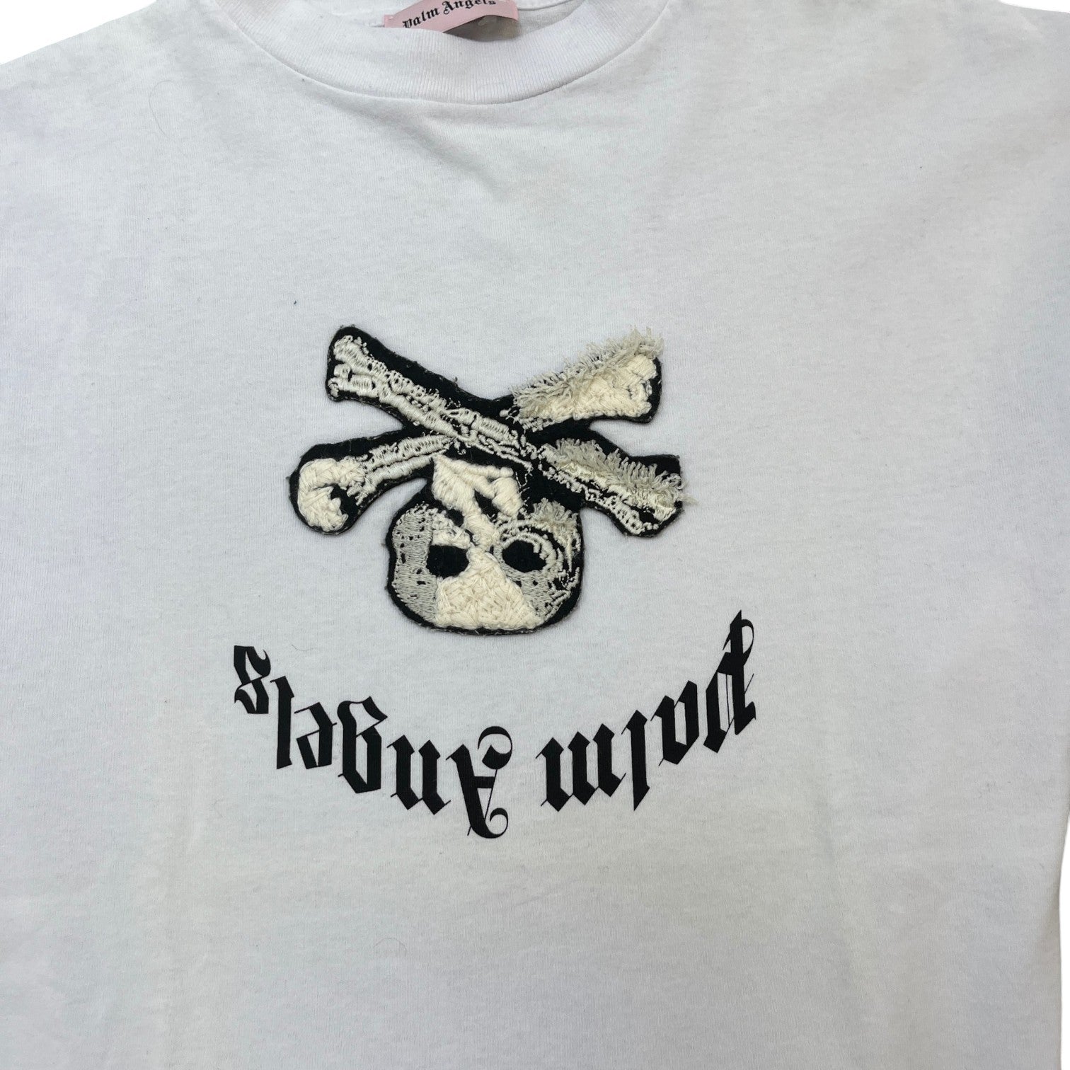 Men's Skull Patch T-Shirt White Size S - Photo 5