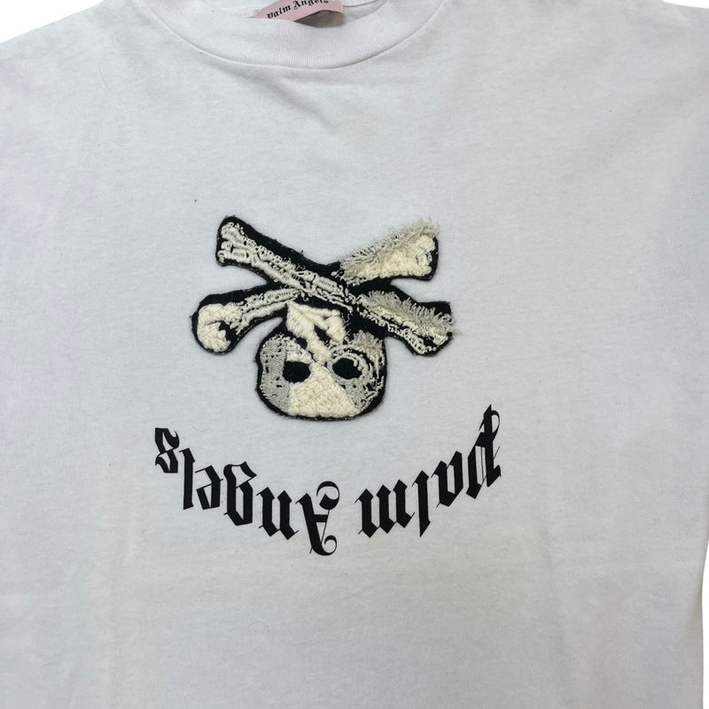Men's Skull Patch T-Shirt White Size S