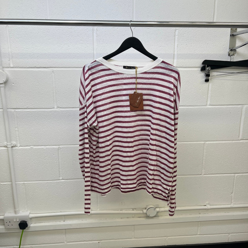 Women's Striped Long Sleeve Shirt White Size XXL / UK 16