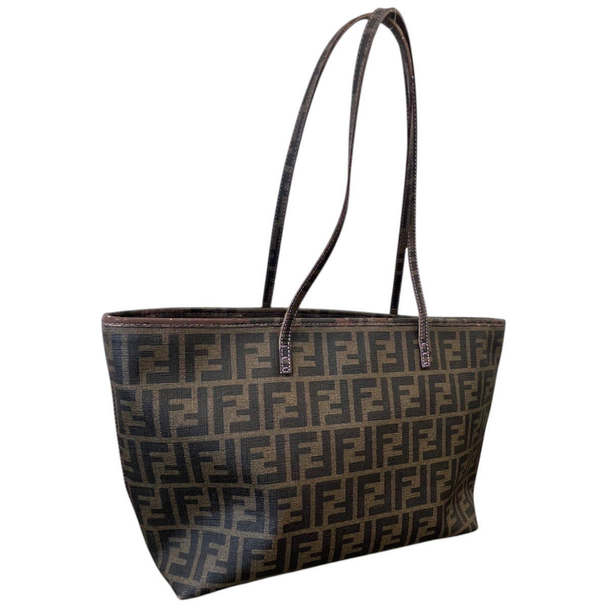 Women's FF Zucca Monogram Tote Handbag Brown - Photo 5