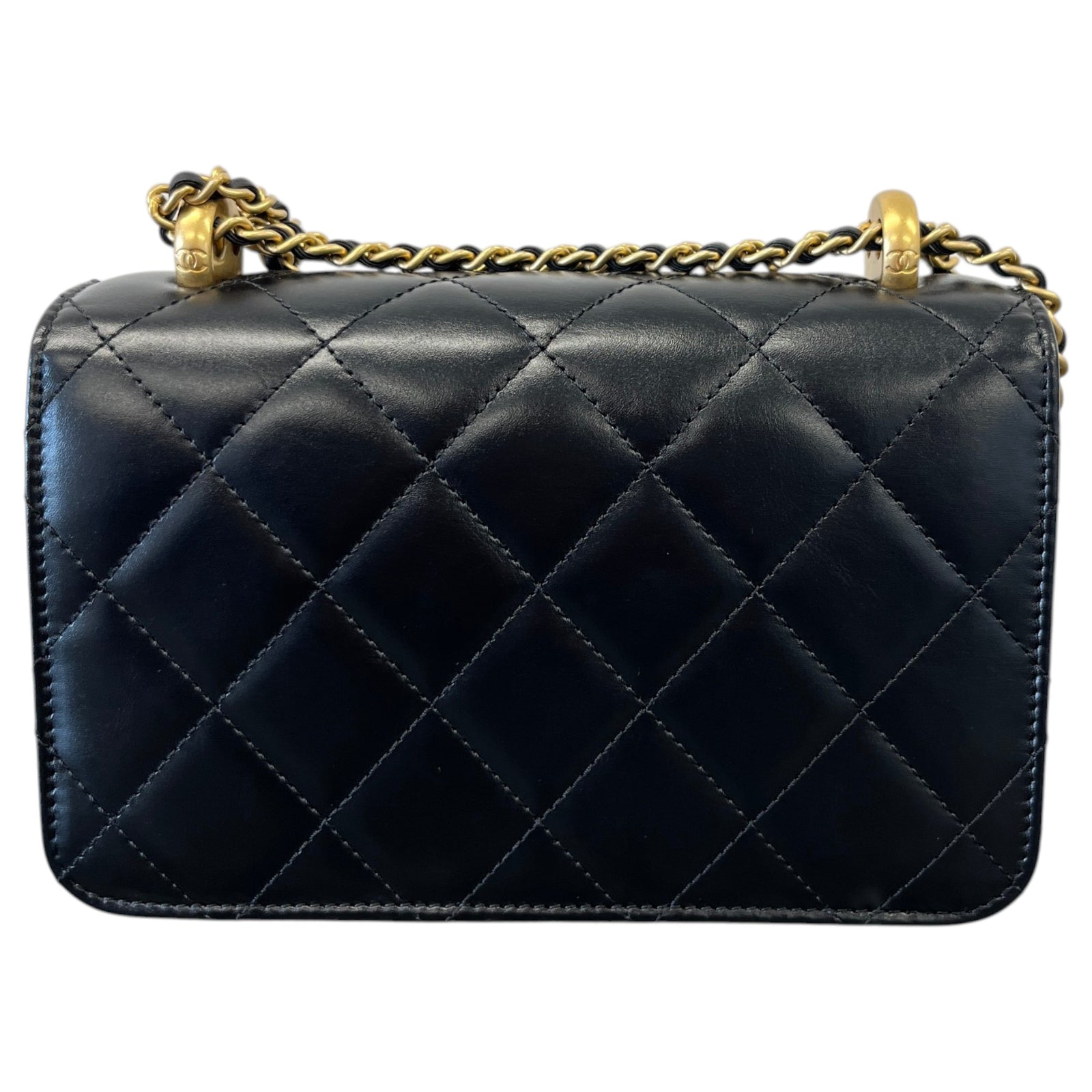Women's Calfskin CC Small Perfect Fit Flap Handbag Black - Photo 3