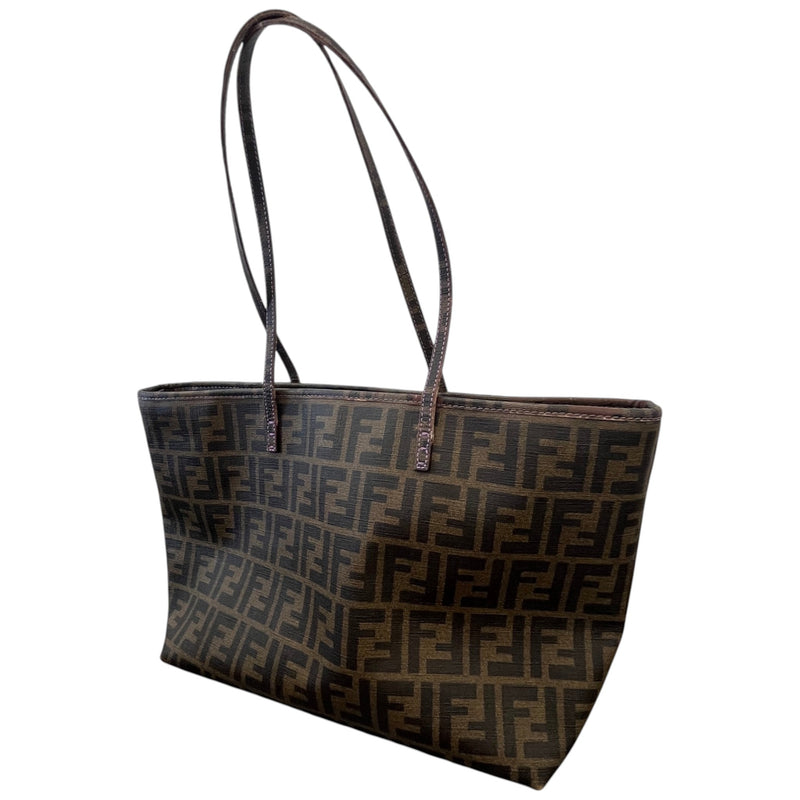 Women's FF Zucca Monogram Tote Handbag Brown
